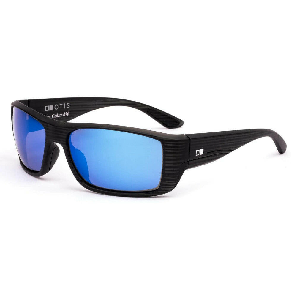 Otis Coastin Slim Polarized Sunglasses BlackWoodlandMatte MirrorBlue