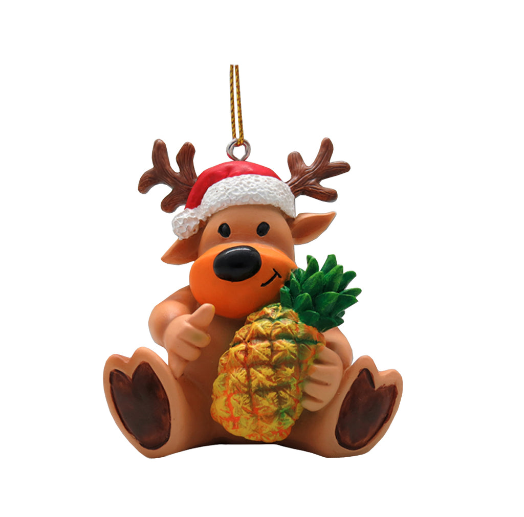 KC Hawaii Reindeer Pineapple Ornament