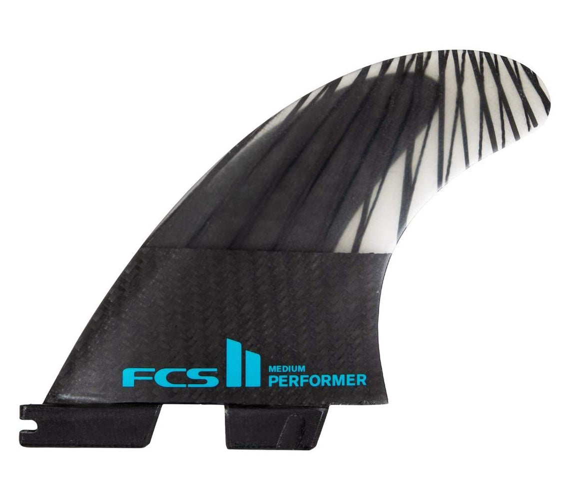 FCS 2 Performer PC Carbon Tri-Fin Set Black-Teal L