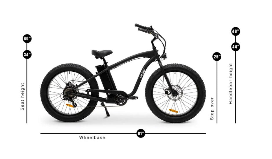 The Fat Murf electric bike size specifications